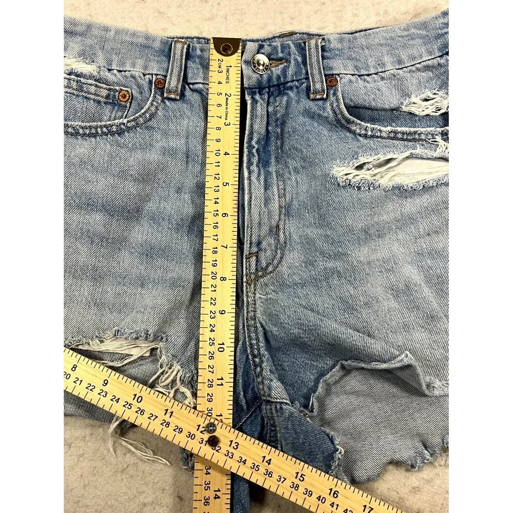 American Eagle‎ Outfitters Strigid Cut Off Shorts Womens 6 Blue Denim Distressed